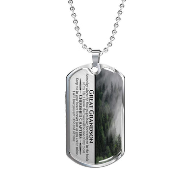 Great Grandson Cherished Chapters Dog Tag Necklace - Love You This Much